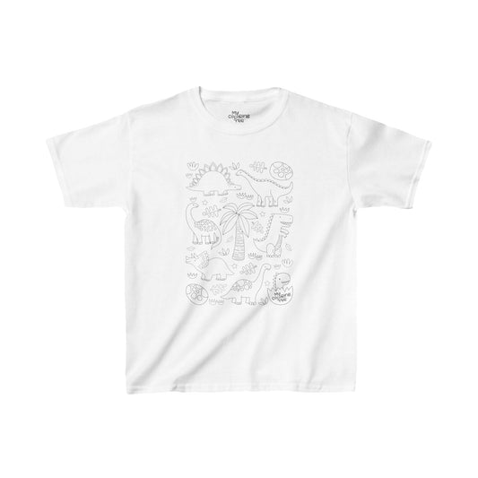 Youth Short Sleeve Dinosaur Coloring Tee