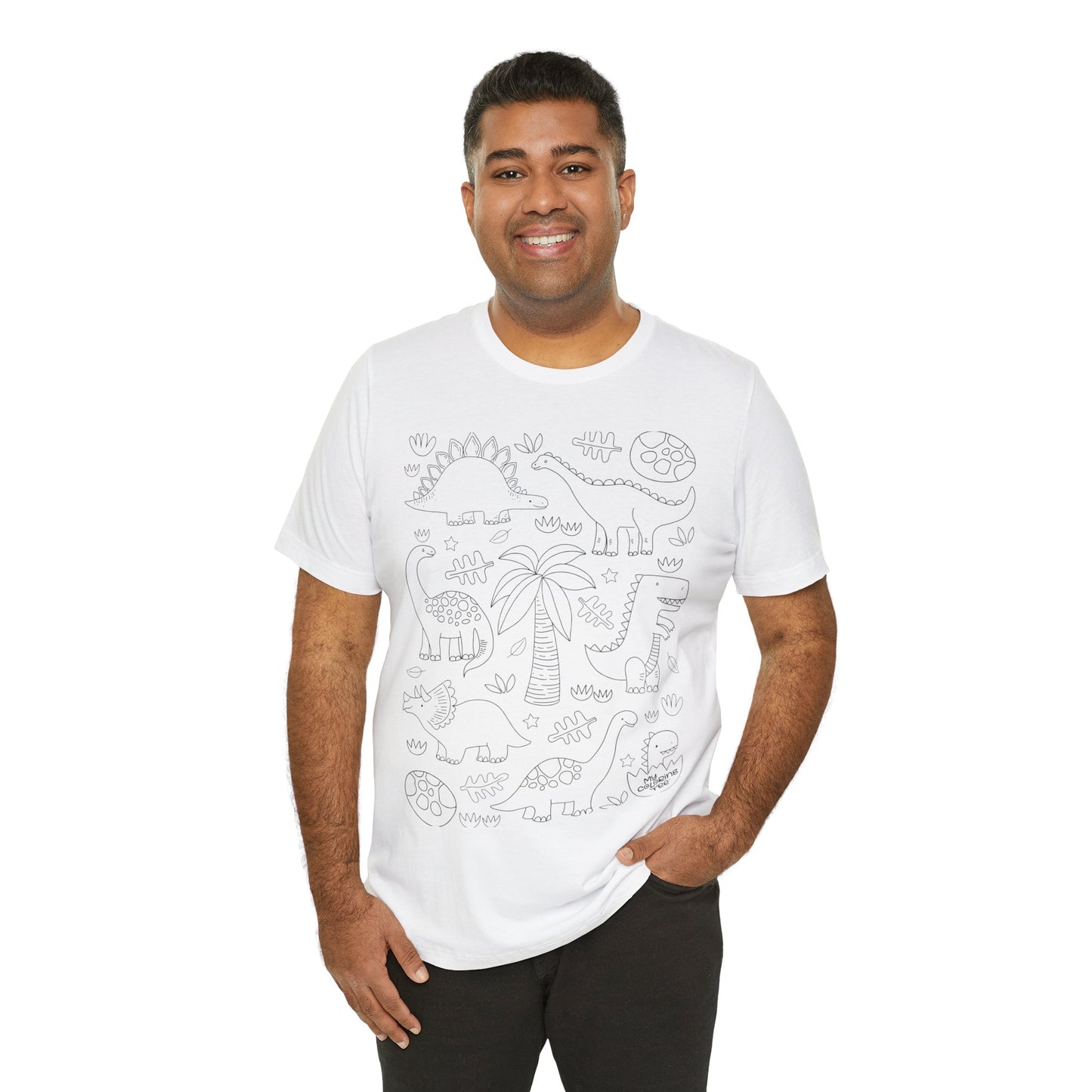 Unisex Jersey Short Sleeve Dinosaur Coloring Tee